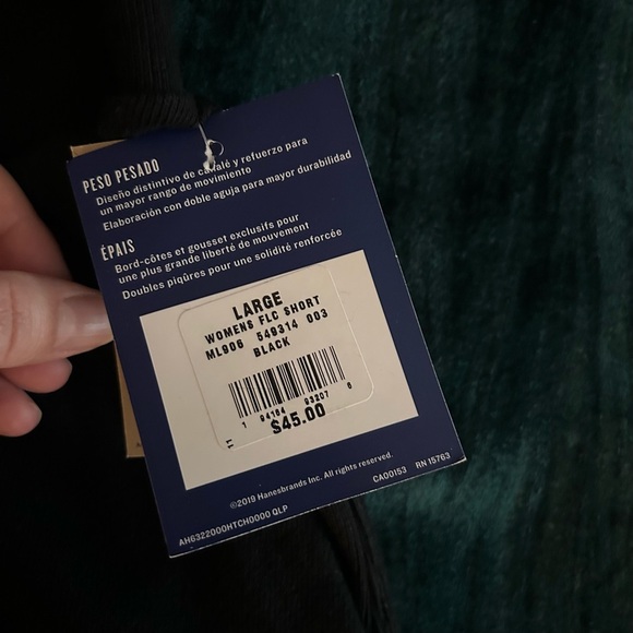 NWT Champion Reverse Weave Shorts Large black fleece sweats - Picture 9 of 9